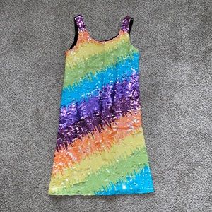 Sequin Multi Color Dress Size 8, Pink Jewel by Flowers by Zoe